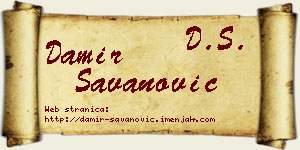 Damir Savanović vizit kartica
